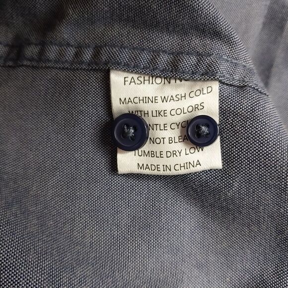 Fashion Nova Mens NWT Button Down Shirt Size 3XL Blue Preppy Event Career - Picture 9 of 9